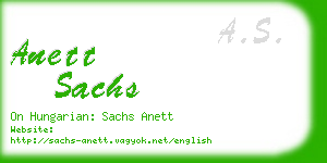 anett sachs business card